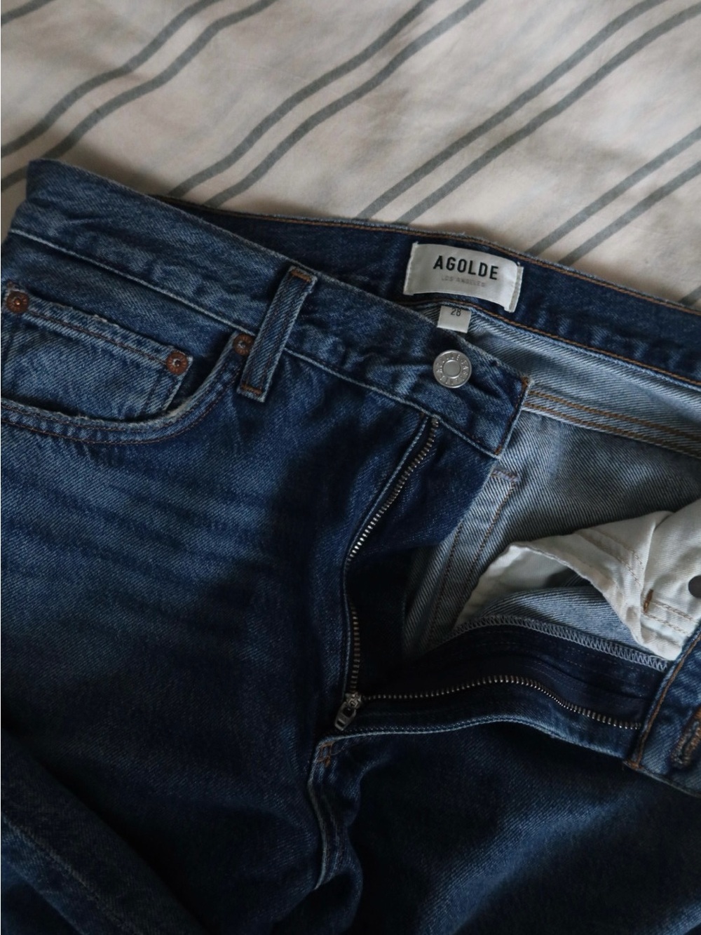 Agolde Men's Indigo Blue Slim Jeans